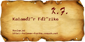 Kalamár Füzike névjegykártya